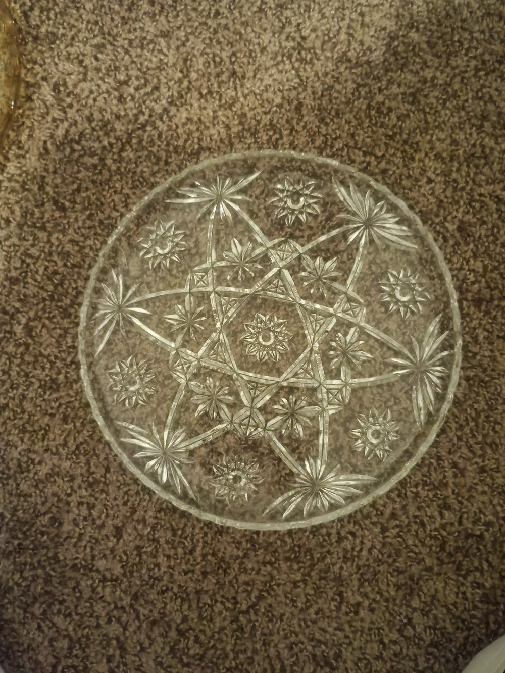 Anchor Hocking Star Of David Cake Plate.